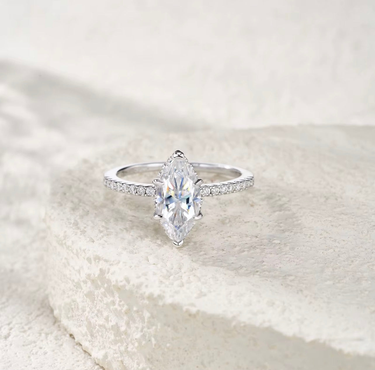 Bague Fiancée — Argent 925 & Moissanite labo