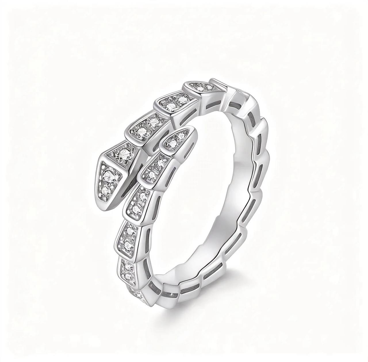 Bague Serpent Moissanite Pavée