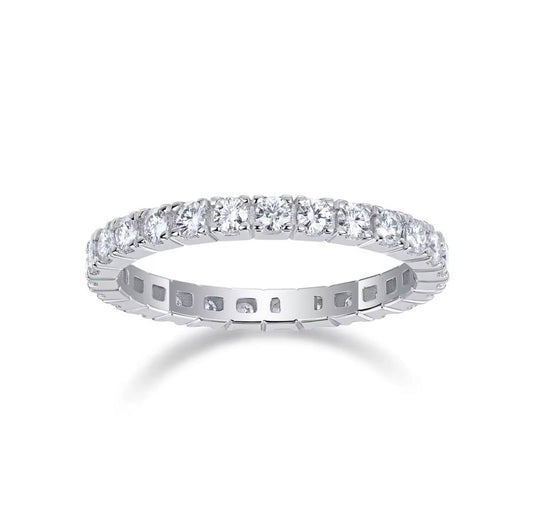 Bague Alliance Éternité – Argent 925 & Moissanites de Laboratoire