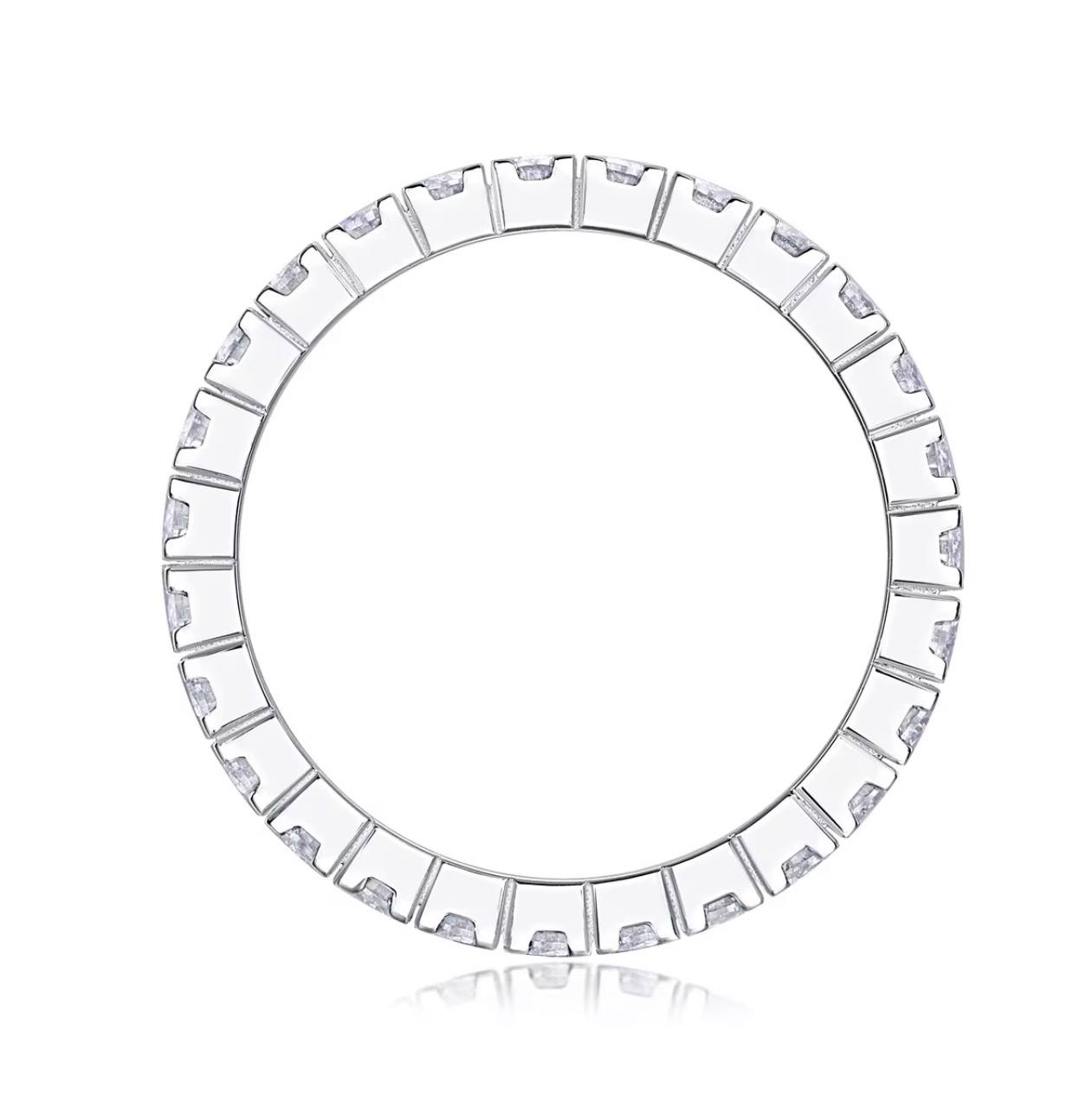 Bague Alliance Éternité – Argent 925 & Moissanites de Laboratoire