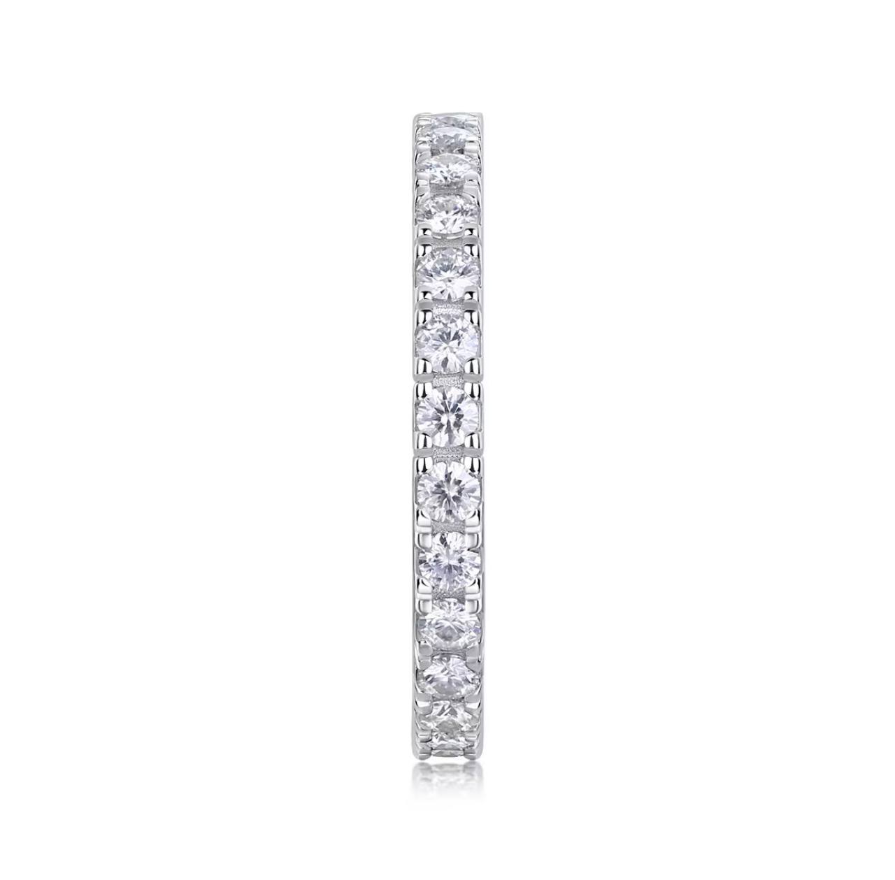 Bague Alliance Éternité – Argent 925 & Moissanites de Laboratoire