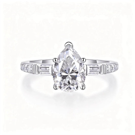 Bague de Fiançailles Vintage – Argent 925 & Moissanite de Laboratoire