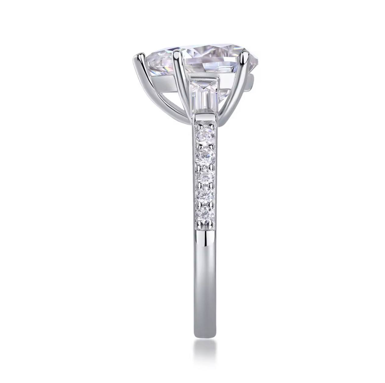 Bague de Fiançailles Vintage – Argent 925 & Moissanite de Laboratoire