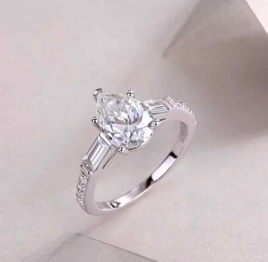 Bague de Fiançailles Vintage – Argent 925 & Moissanite de Laboratoire