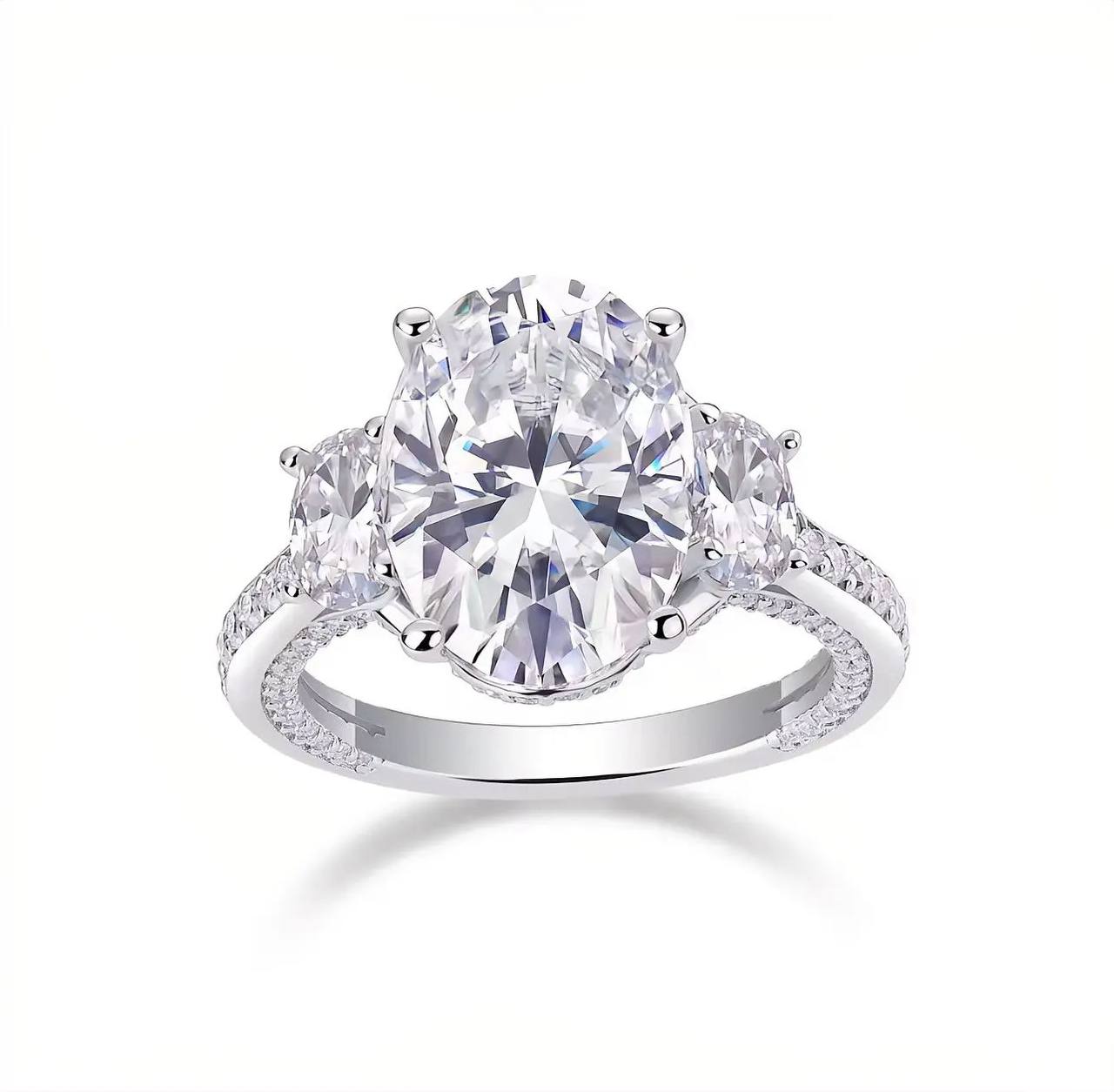 Bague de Fiançailles Élégance Royale – Moissanite Ovale & Argent 925